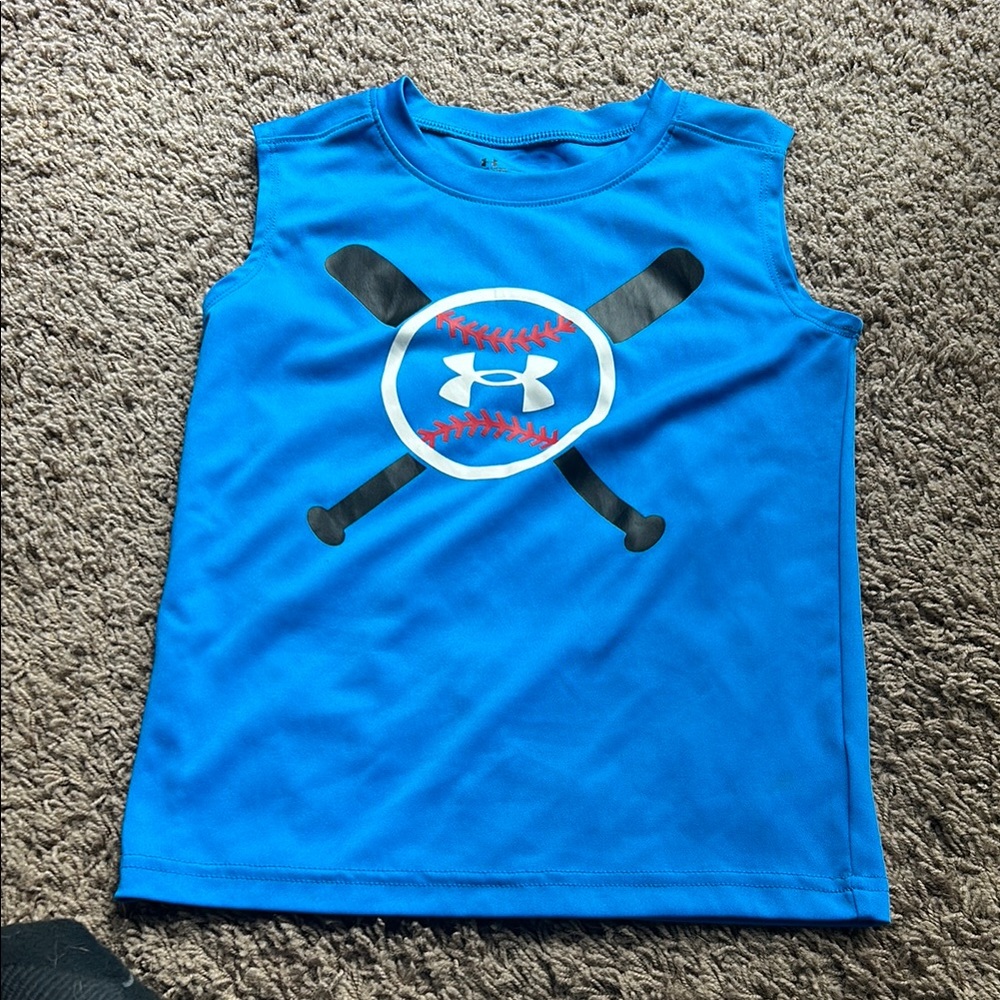Boys Blue Tank Top Under Armour Active Wear